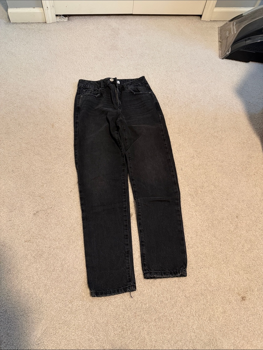 Garage Black High-Rise Straight Jeans